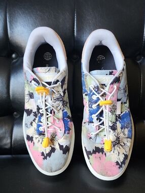 Adidas Court Platform Floral Sneakers Tennis Shoes with lock laces Women 8.5